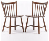 Elite Living Vincent, Set of 2, Solid Wood Dining Chairs, Walnut Brown