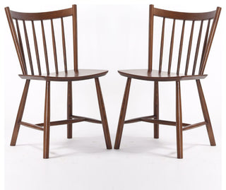 Elite Living Vincent, Set of 2, Solid Wood Dining Chairs, Walnut Brown