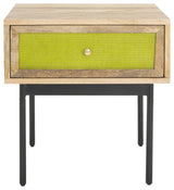 Safavieh Bahiti 1 Drawer Nighstand, Natural/Black