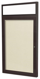 Ghent's Vinyl 36" x 24" 1 Door Enclosed Bulletin Board in Ivory