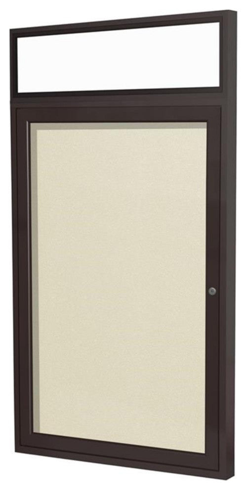 Ghent's Vinyl 36" x 24" 1 Door Enclosed Bulletin Board in Ivory