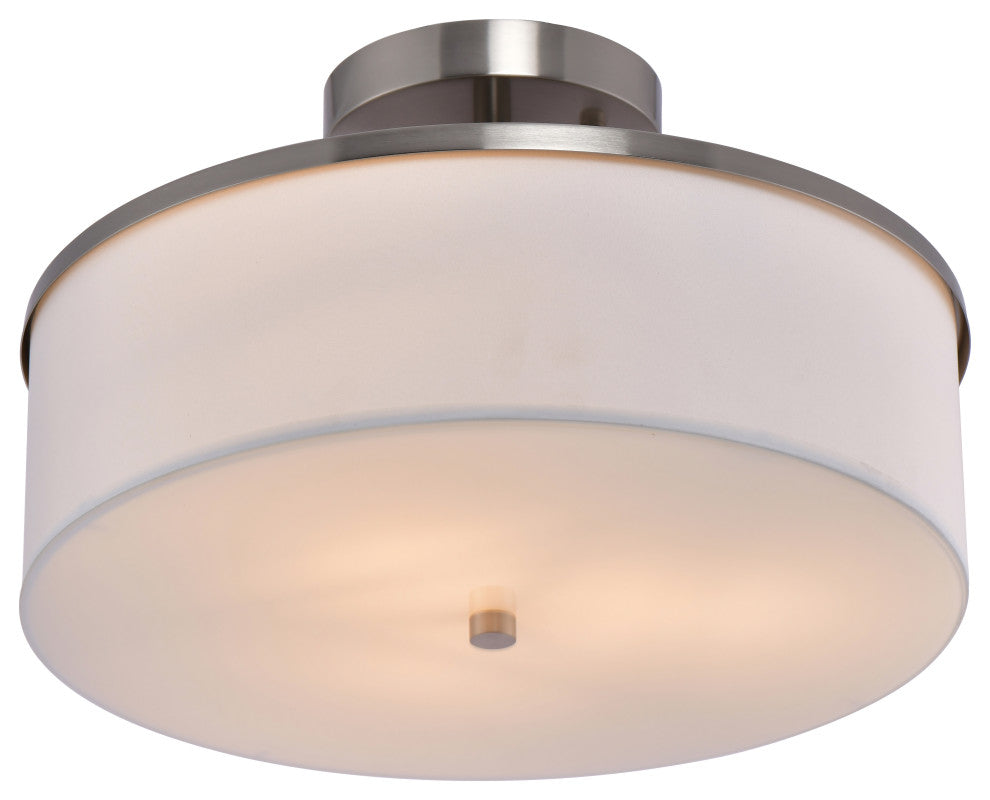 Lazzur Adour 3 Light 15" Satin Nickel Semi-Flush Mount Ceiling Light
