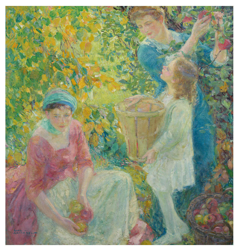 "The Apple Gatherers, 1912" Digital Paper Print by Karl Anderson, 17"x18"