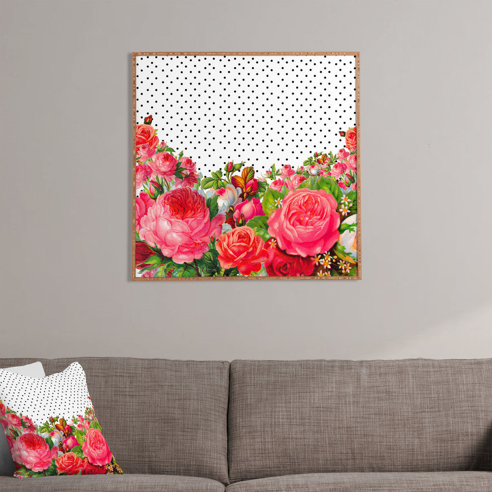 Deny Designs Allyson Johnson Bold Floral And Dots Framed Wall Art