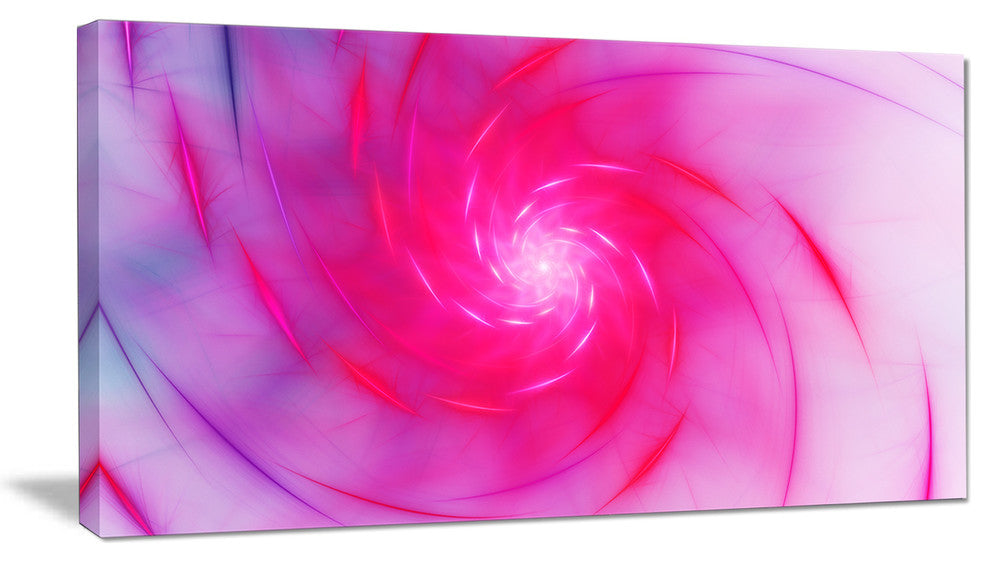 Beautiful Fractal Pink Whirlpool, Large Floral Canvas Art Print, 60"x28"