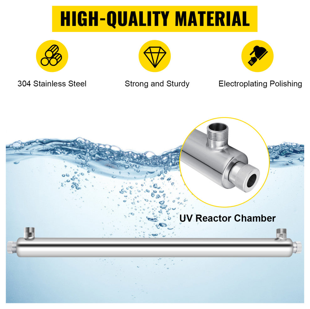 VEVOR UV Water Filter for Whole House 55W Light Water Purifier, A