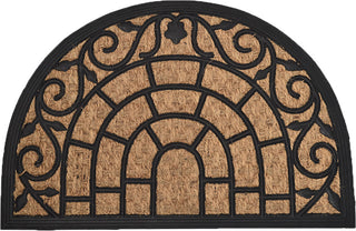 Sheltered Half Round Front Door Mat Harry Natural Braided Coir Coco Rubber Rug 2