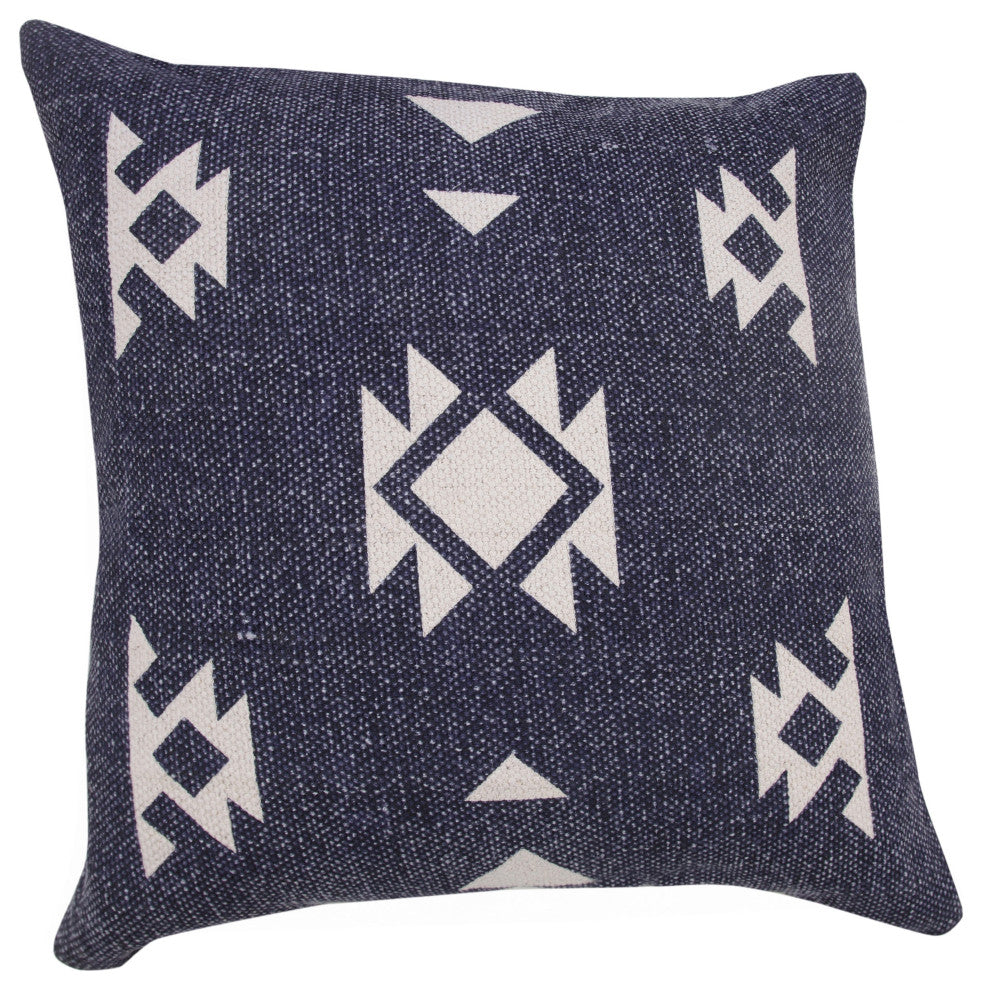 Southwestern Decorative Denim Geometric 20" x 20" Throw Pillow