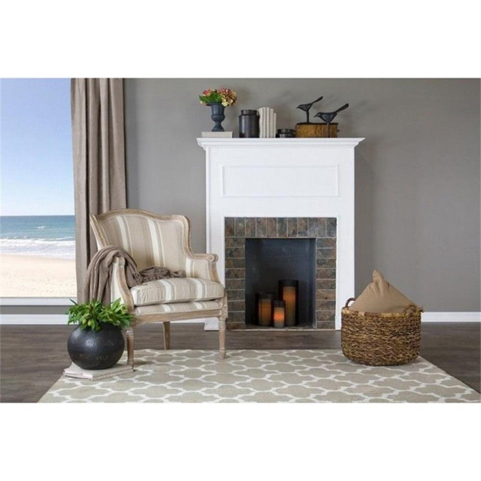 Baxton Studio Charlemagne Accent Chair in Brown and Beige