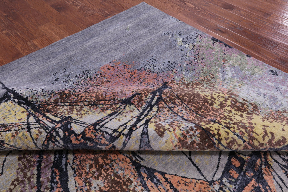 Wool and Silk Sailing Ship Hand Knotted Rug 9' 10" X 14' 2" Q11604