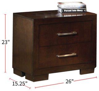 Wood Nightstand with 2 Drawers, Cappuccino