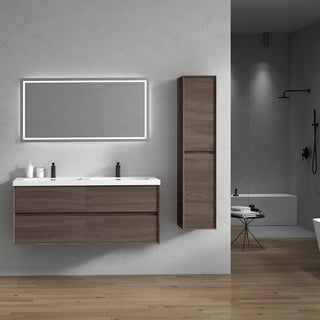 Kingdee Red Oak Wall Mounted Vanity With Reinforced Acrylic Sink, 60''