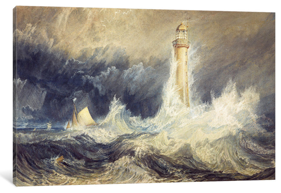 "The Bell Rock Lighthouse" by J.M.W Turner, Canvas Print, 26"x18"