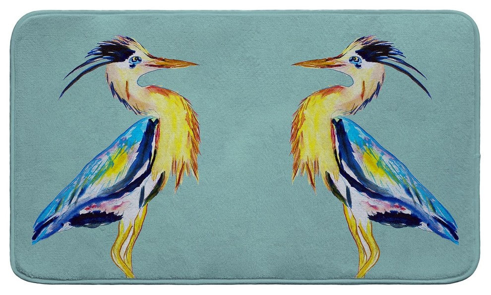 Vertical Blue Heron Bath Mat 18x30