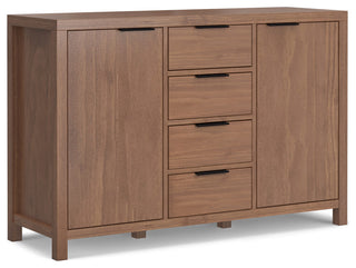 Hollander Solid Wood Sideboard Buffet, Medium Saddle Brown