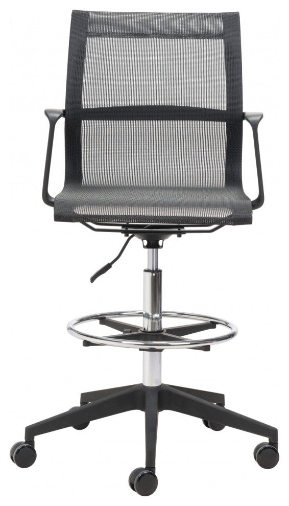 Mod All Black Mesh Drafting Chair