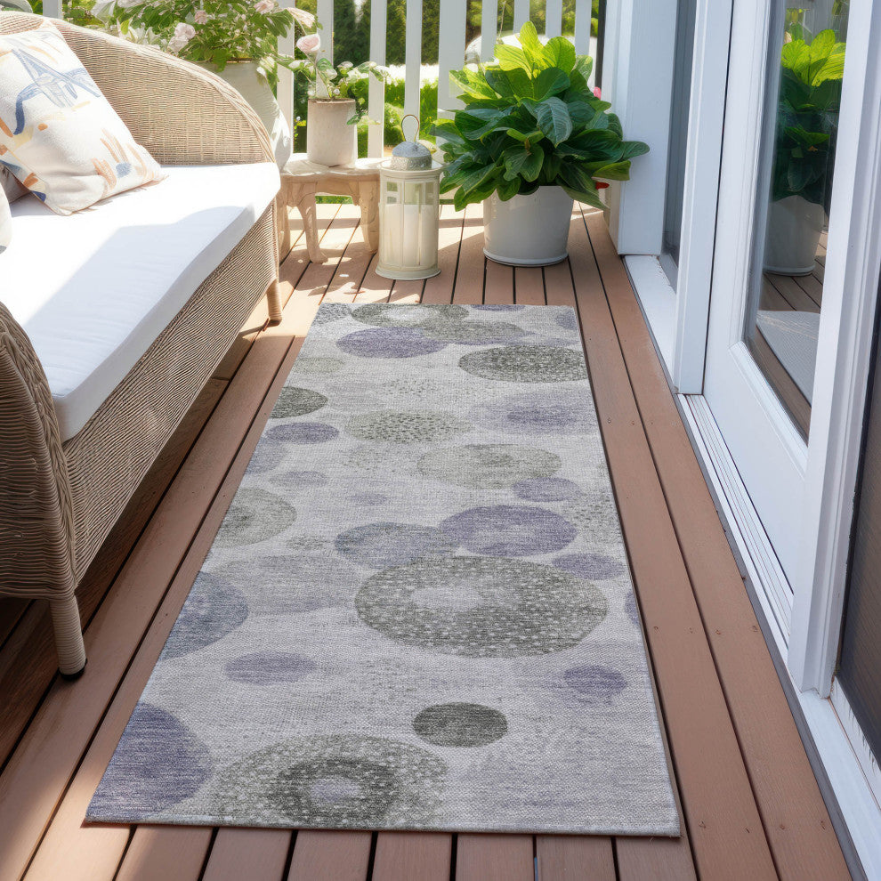 Machine Washable Indoor/Outdoor Chantille ACN1896 Violet 2'3" x 7'6" Runner Rug