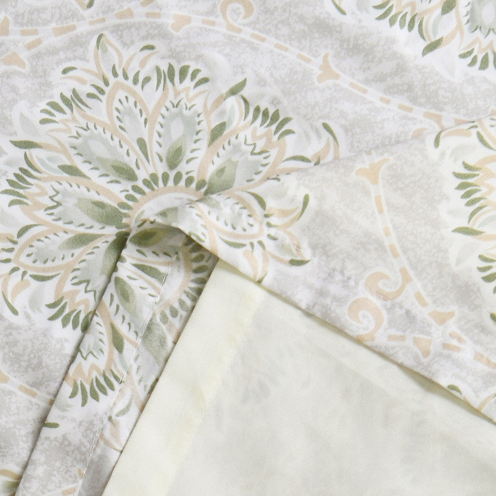Bloom Medallion 2 Piece Curtain Set, Taupe, 2 Panels 60" X 84"