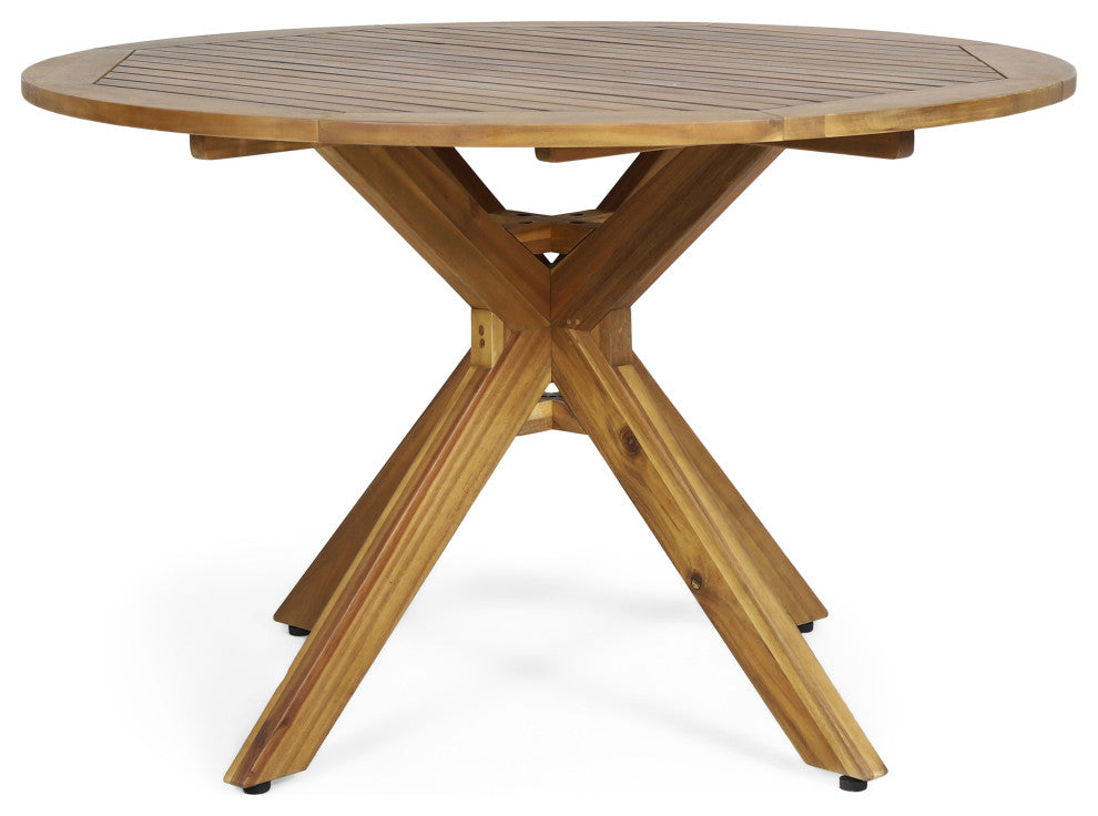 GDF Studio 5-Piece Jacob Outdoor Dining Set With Acacia Table and Cushions
