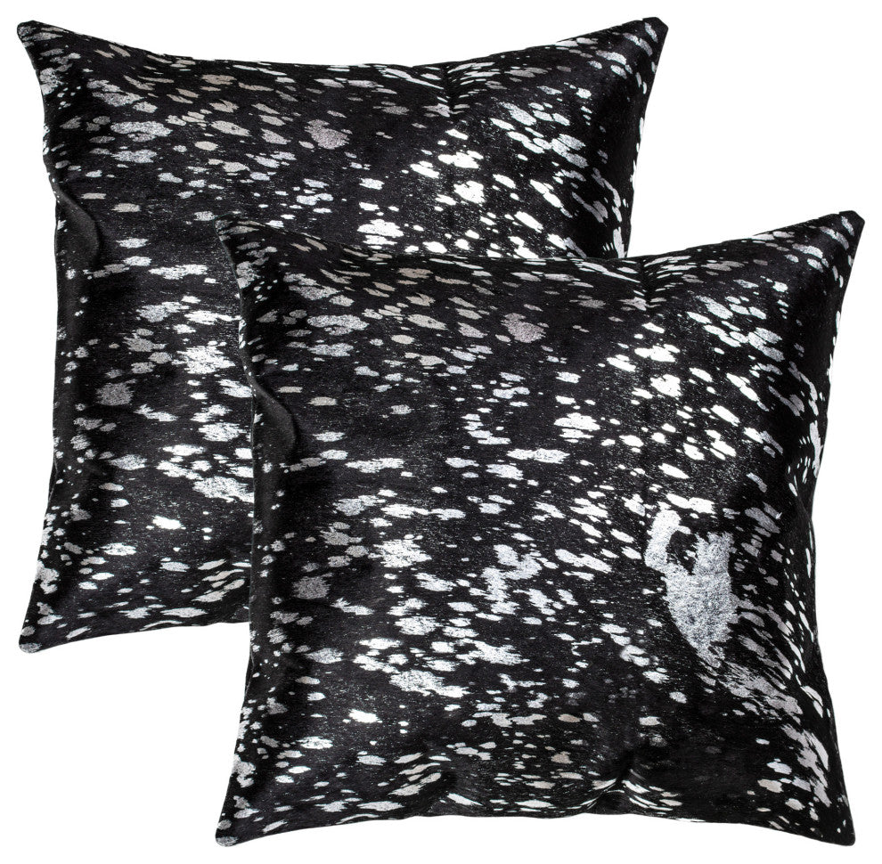 Natural Home Decor Torino Scotland Cowhide Pillow, 2-Piece