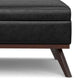 Owen XL Square Coffee Table Storage Ottoman, Distressed Black, 41"