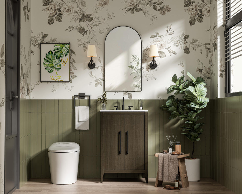 Home Living 24" Single Bathroom Vanity, Mocha Brown