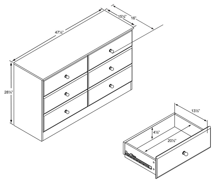 Astrid 6-Drawer Dresser, Espresso