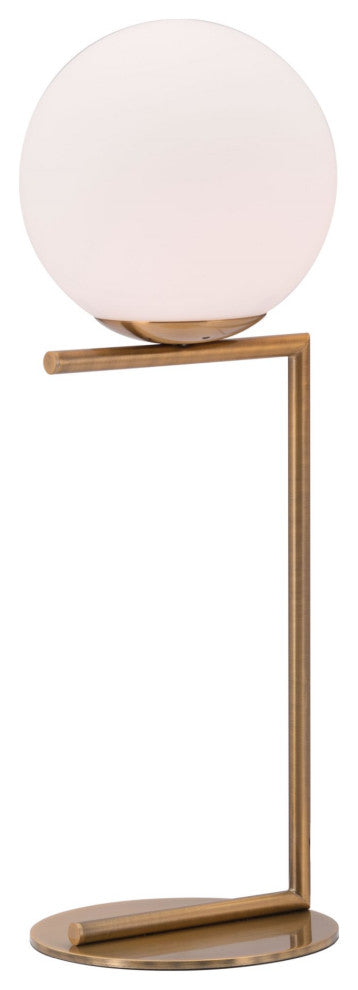 Table Lamp, Glass, Steel Metal, Brass, Gold, White, Kitchen Lounge Cafe Bistro