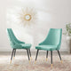 Side Dining Chair, Set of 2, Velvet, Blue, Modern, Bistro Restaurant Hospitality