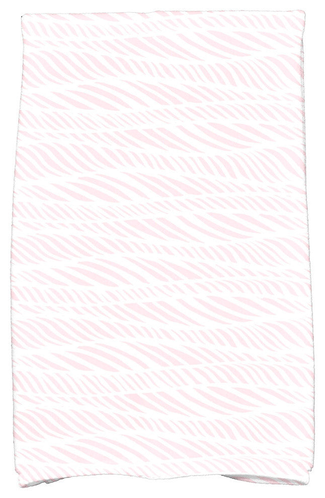 Rolling Waves, Geometric Print Kitchen Towel, Pink