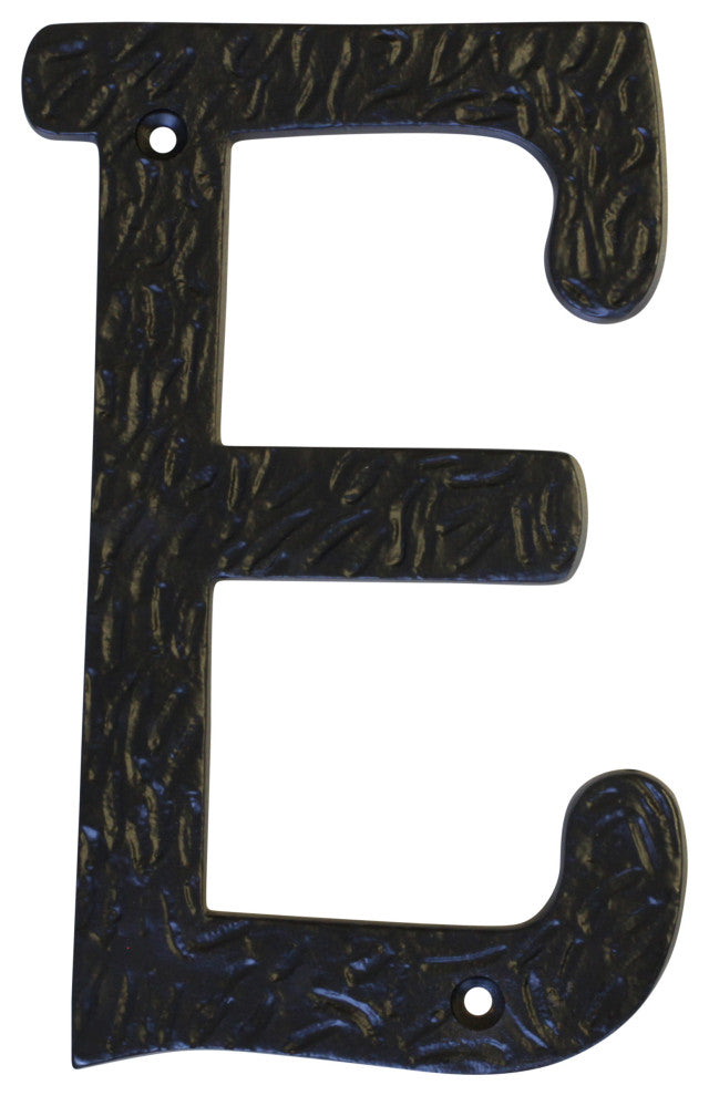 RCH Hardware Iron Vintage Classic House Letter, 6", Black, E