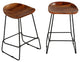 Bare Decor Dumas Solid Wood Barstool 30"H, Black Metal Base, Set of 2