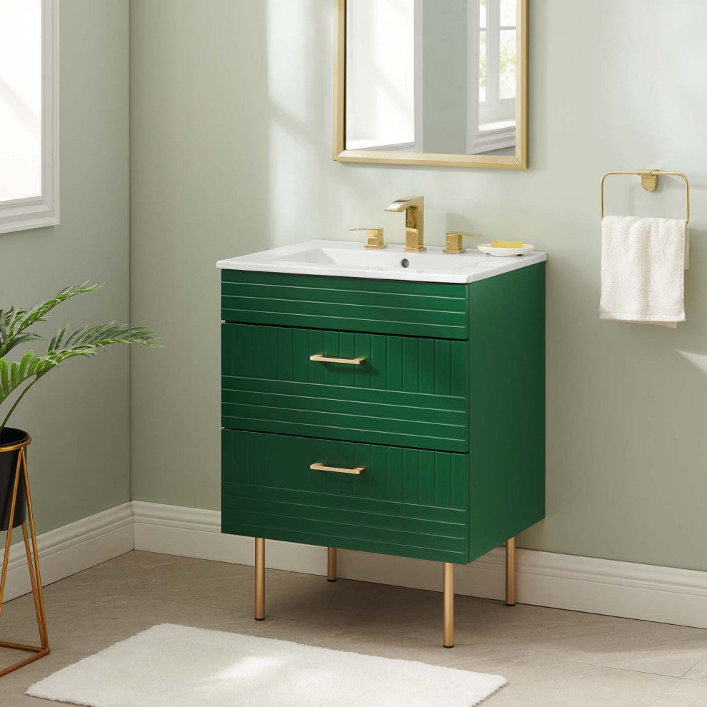 Daybreak 24" Bathroom Vanity, Green White