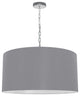 1 Light Large Braxton Polished Chrome Pendant w/ Grey Shade