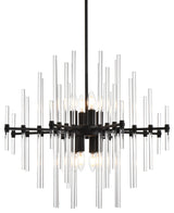 Elegant Lighting 2502D27 Sienna 8 Light 27"W Crystal Chandelier - Black