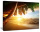 "Beautiful Beach Under Palms" Modern Seashore Canvas Art, 40"x30"