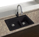 Aversa SilQ Granite 33-in. Drop-in Kitchen Sink with 3 BAD Faucet Holes in Black