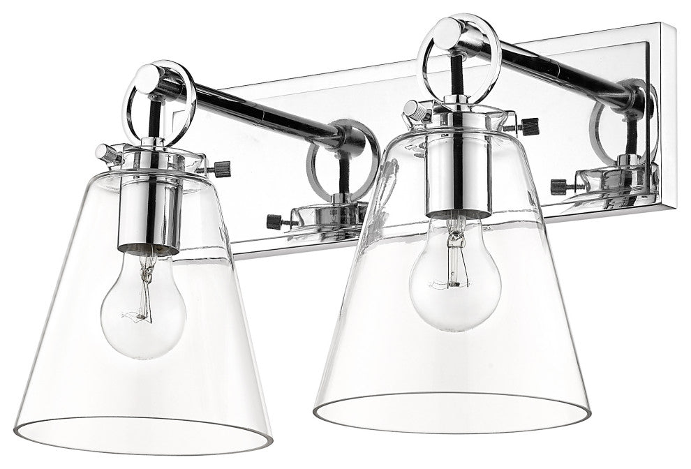 Zlite 483-2V-CH 2-Light Vanity, Clear