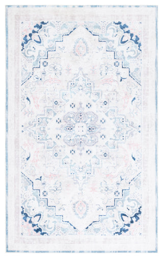 Safavieh Arizona Machine-Washable Collection ARZ324 Rug, Ivory/Aqua, 3'x5'