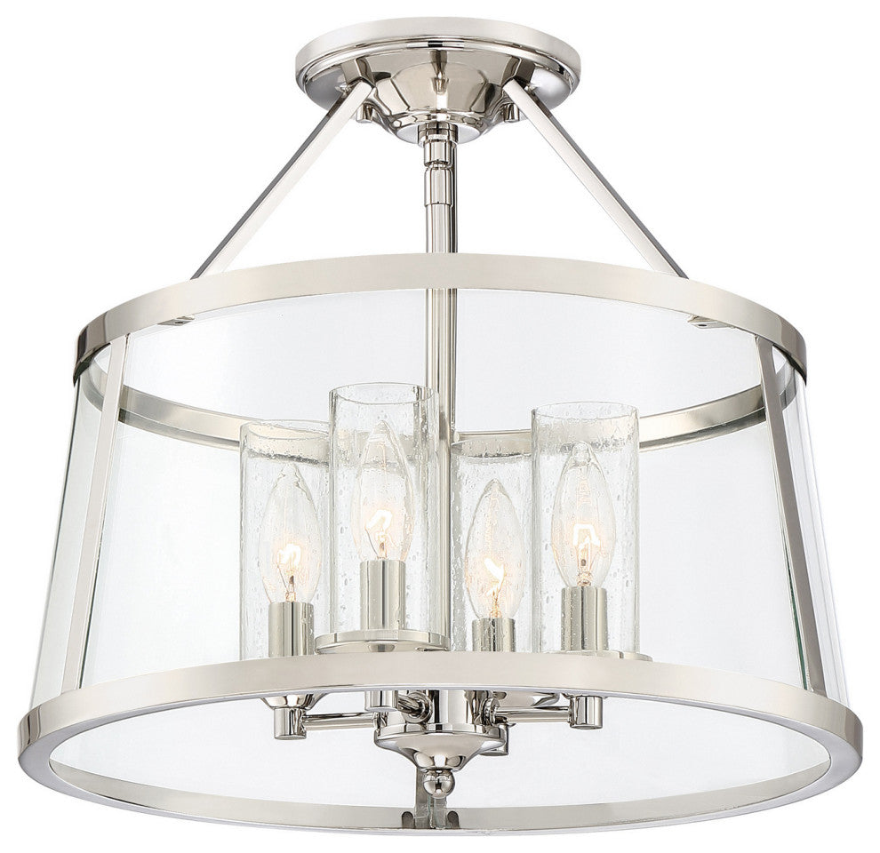Barlow 4-Light Semi-Flush Mount, Polished Nickel