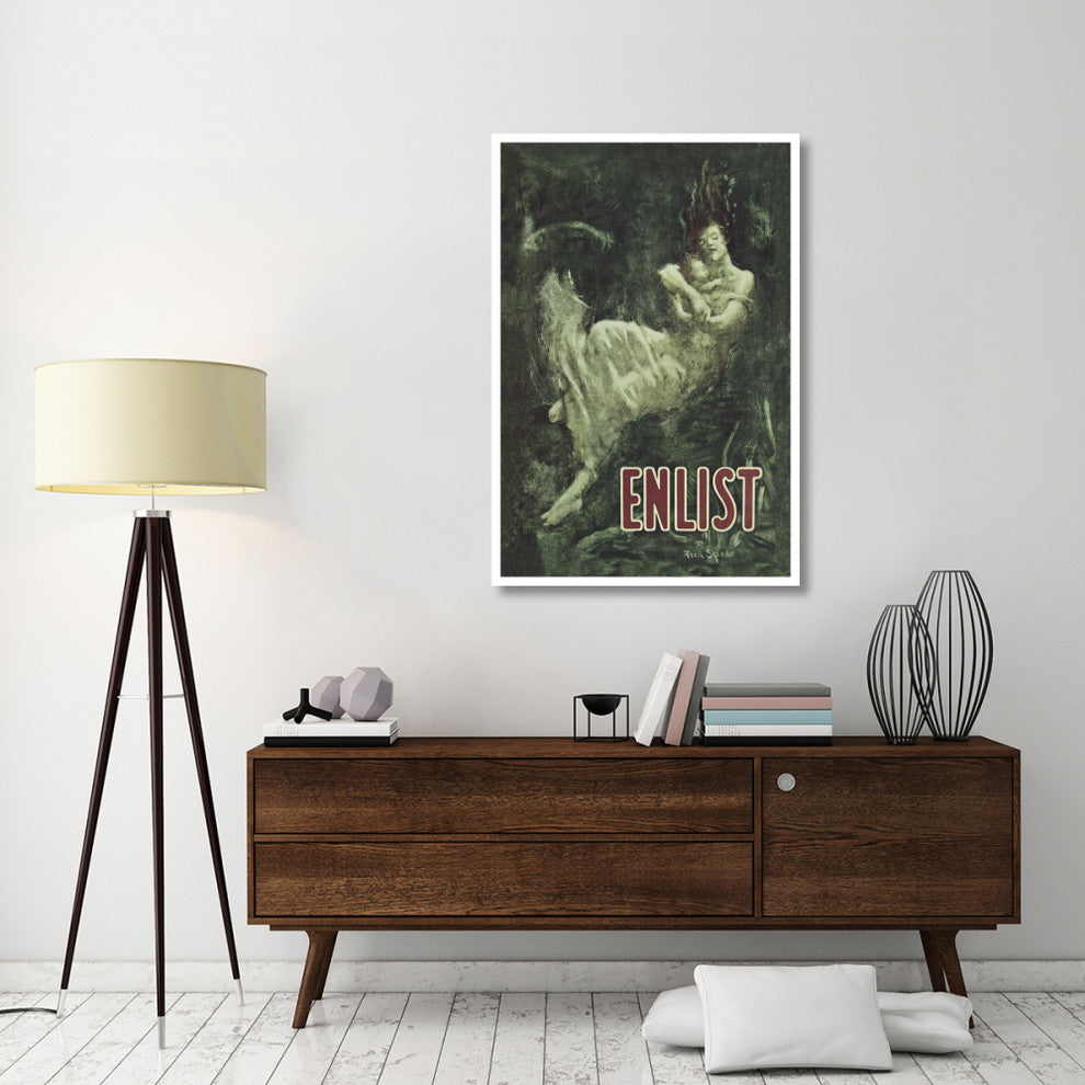 "WWI: Enlist (Sinking Lusitania Victim)" Paper Print by Fred Spear, 34"x50"