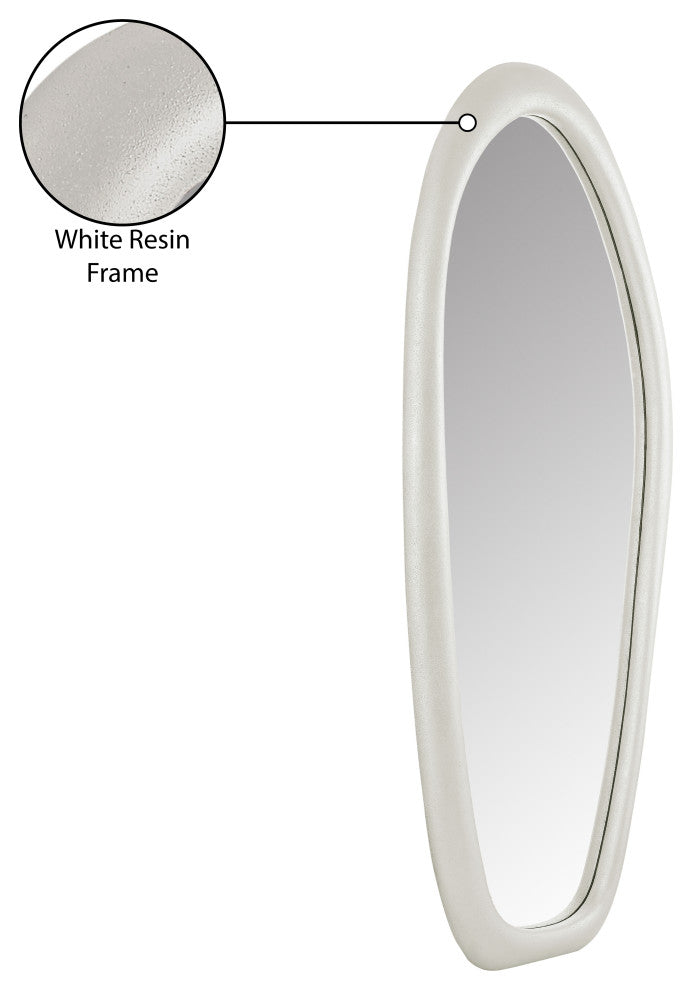 Holland Polyresin Mirror, White, Floor Mirror