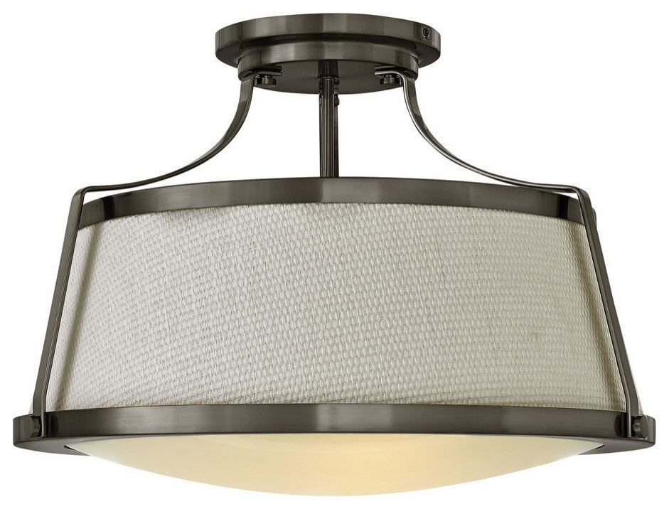 Hinkley Charlotte Medium Semi-Flush Mount, Antique Nickel