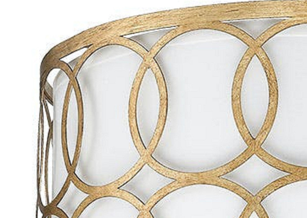 3 Light Drum Geometric Pendant in Gilded Gold