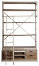 Gray Metal Shelving Unit With Light Brown Storage