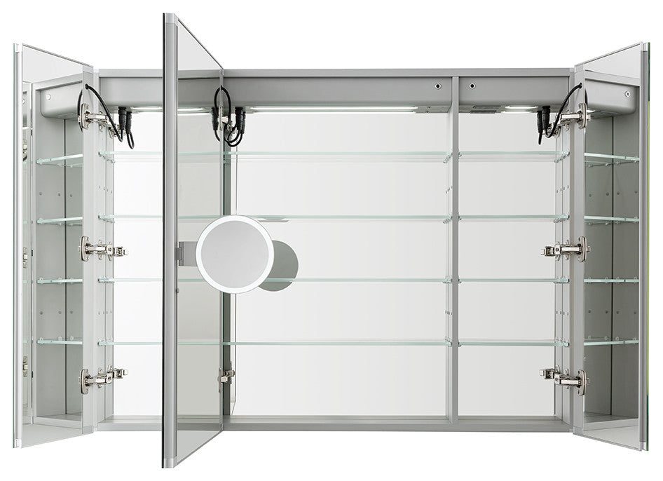 Signature Royale 48" LED Medicine Cabinet Defogger, Adjustable Magnifying Mirror