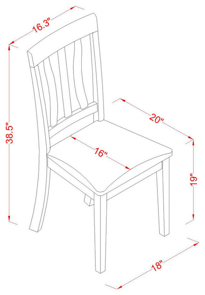 3 Pc Set With A Round Dinette Table And 2 Leather Kitchen Chairs, Black