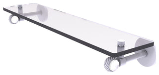 Clearview 22" Glass Shelf with Twisted Accents, Matte White
