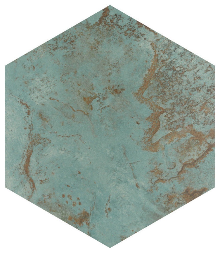 Zinc Hex Green Porcelain Floor and Wall Tile