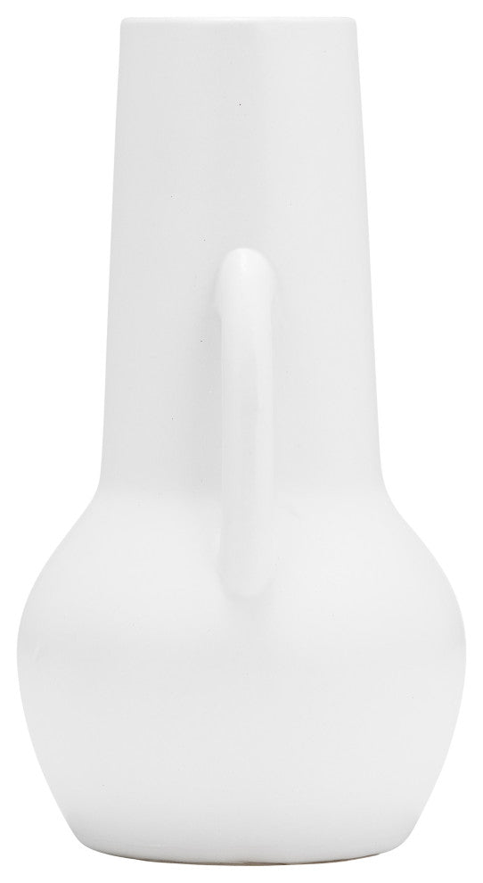 Ceramic 8", Vase, Handles, White